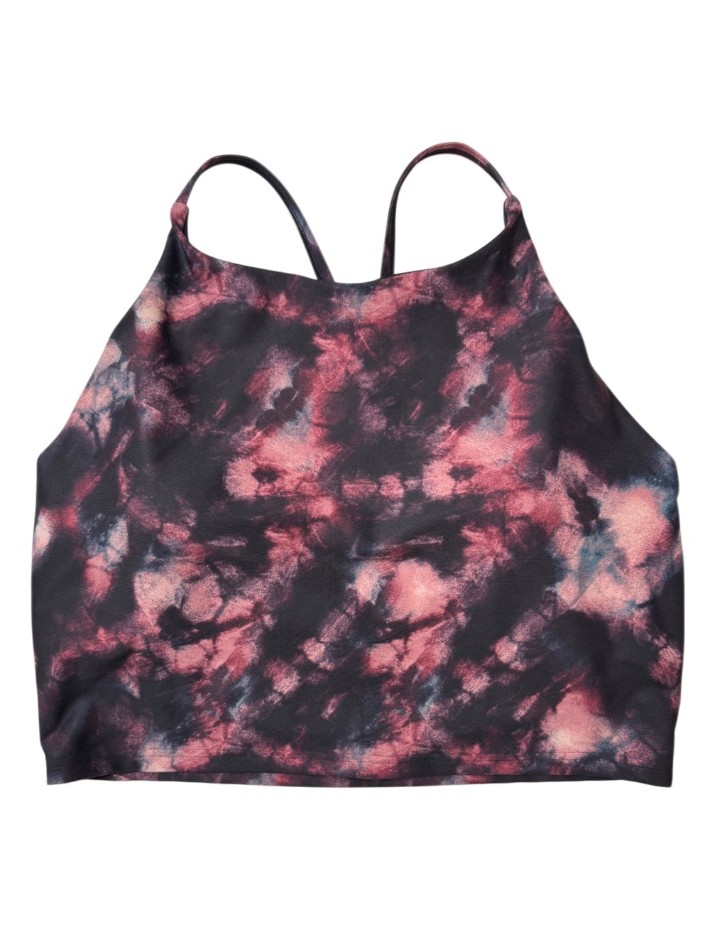 {Old Navy} "Powersoft" Red Tie Dye Long Line Racerback Tank Top Sports Bra